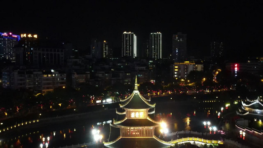 航拍贵州贵阳甲秀楼地标古建筑视频