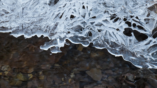 冰雪消融化雪滴水水滴春天立春视频