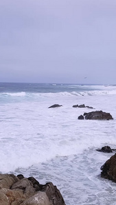 美国公路海边浪花慢镜头西海岸视频