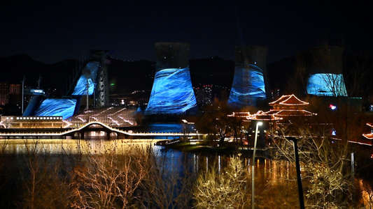 北京首钢厂灯光节活动视频