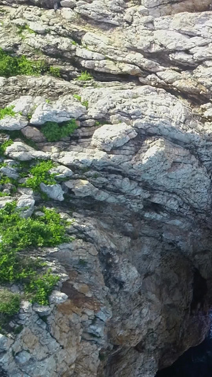 深圳杨梅坑鹿嘴山庄景区航拍海边的悬崖28秒视频