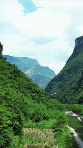 航拍自然风光大山峡谷视频