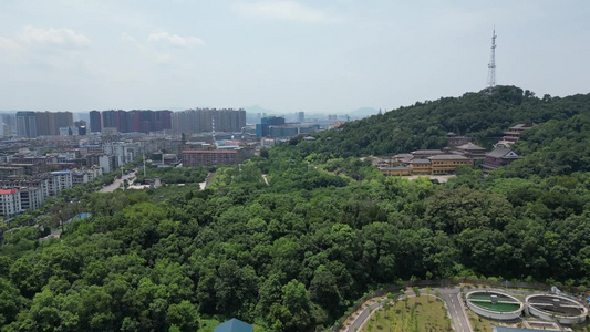 航拍湖北鄂州西山风景区4A景区视频