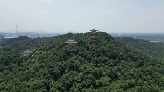 航拍湖北鄂州西山风景区4A景区视频