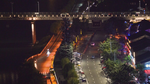 四川阆中城市立体交通夜景32秒视频