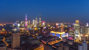 上海城市辉煌的夜景3秒视频