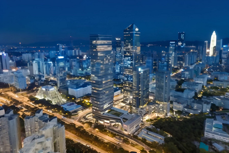 深圳南山区建筑群夜景视频