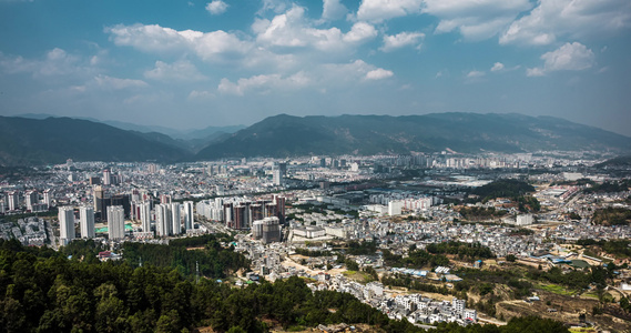 4k 延时云南临沧市全景 素材视频