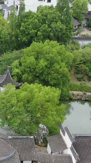 中国古典园林苏州静思园风光苏州航拍36秒视频