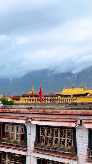 西藏拉萨著名八廓街街景延时视频城市风光25秒视频