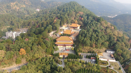 航拍湖南南岳衡山寺庙视频