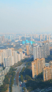 航拍杭州国际金融中心建筑建筑群视频