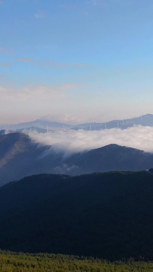 航拍山西五台山山脉云海视频旅游目的地50秒视频