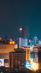 延时成都城市全景繁华夜景视频