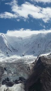 西藏林芝米堆冰川航拍视频自然风光视频