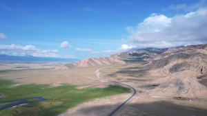 航拍新疆自驾独库公路自然风光4k素材53秒视频