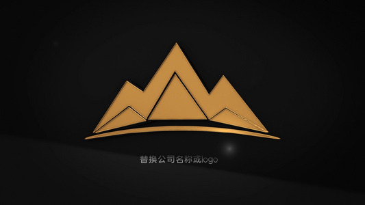 三维黄金标志动画logo片头[3D立体]视频