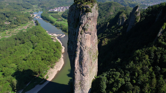 航拍5A景区缙云仙都主峰鼎湖峰航拍视频视频