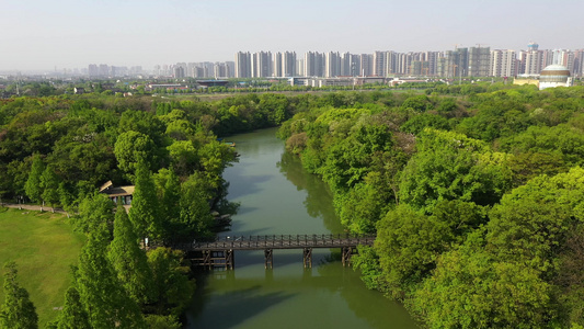 航拍5A景区春秋淹城遗址公园外城河护城河视频视频