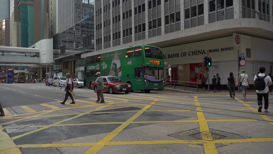 香港街头车水马龙视频