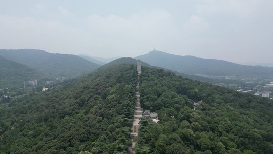 航拍湖北襄阳革命烈士纪念馆纪念碑视频