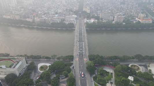 广州海珠桥航拍视频