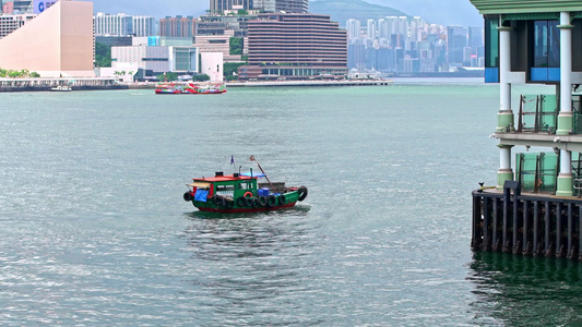 4K香港维多利亚港轮船实拍视频