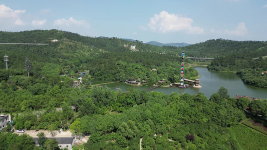 航拍湖北襄阳黄家湾风景区视频