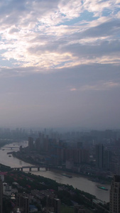 航拍城市夕阳晚霞落日天空自然天气街景素材天气素材视频