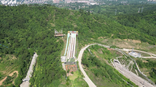 航拍湖北襄阳黄家湾风景区视频