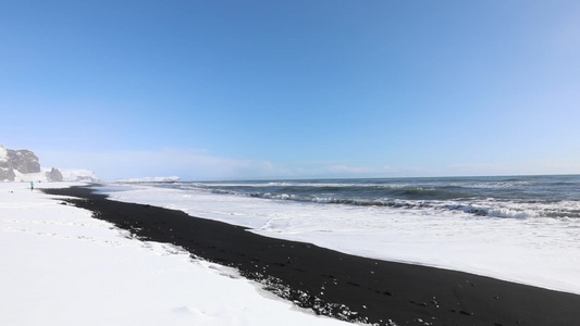冰岛黑沙滩视频