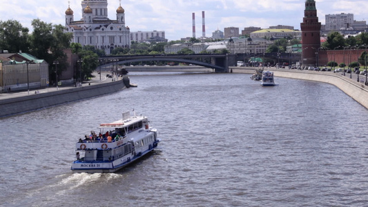 横跨莫斯科的城市风景视频