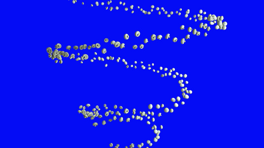 白蘑菇以螺旋形无缝环状蓝屏幕染色体形式飞行视频
