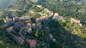 意大利西西里岛萨沃卡村的鸟瞰图西西里村40秒视频