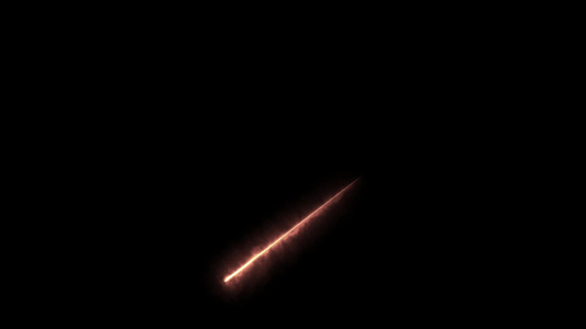 黑色背景上坠落彗星的动画图视频