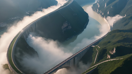航拍中国长江三峡大坝风景视频