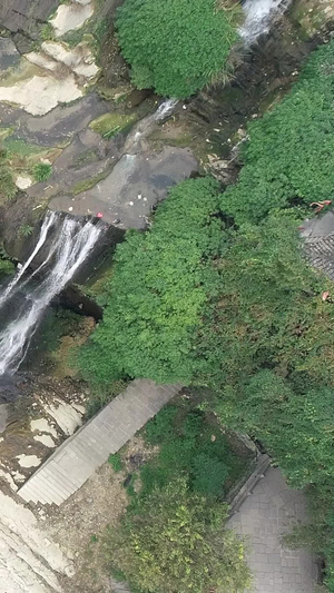 【旅游宣传片】湖南航拍湘西芙蓉镇瀑布合集湖南旅游99秒视频