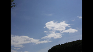 蓝色夏季天空中云层的形成23秒视频