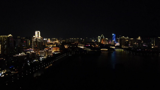 福建厦门城市夜景航拍视频