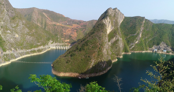 汉中汉江水电站航拍视频