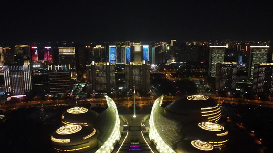 航拍河南郑州城市风光城市建设视频