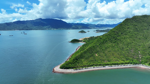 航拍深圳旅游大鹏半岛海景绿道自然风景4k素材23秒视频