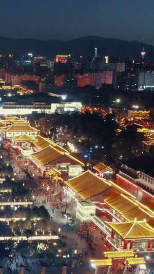西安大雁塔古建筑航拍夜景城市大城市23秒视频