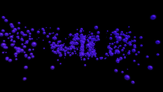 紫色细胞飞向形成文本视频