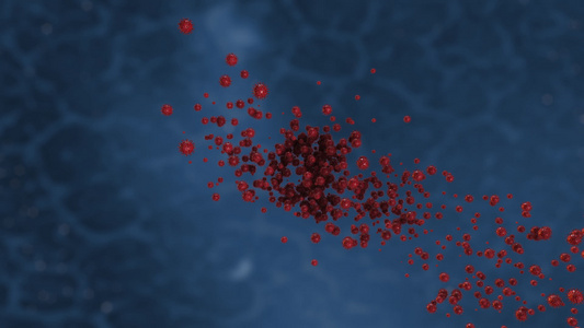 Corona病毒红细胞飞来形成19文本视频