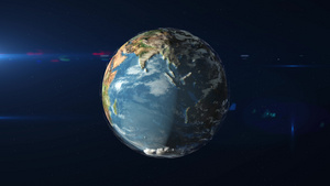 从太空看到的地球动画地球在黑暗背景下的卫星视图上旋转15秒视频