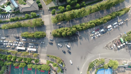 航拍湖北武汉城市建设城市交通视频