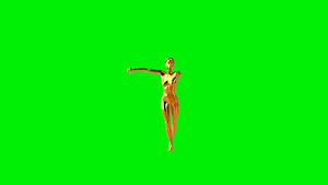 美丽的金金色女子萨尔萨舞绿屏11秒视频
