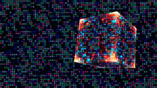 永恒火焰力量压倒的立方神秘核心能量表面和模糊的动画视频