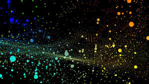 未来派抽象彩虹波形维度球振荡可视化波技术数字表面21秒视频
